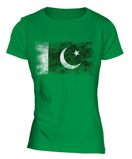 Pakistan Distressed Flag Ladies T-Shirt