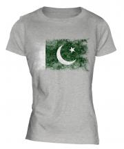 Pakistan Distressed Flag Ladies T-Shirt