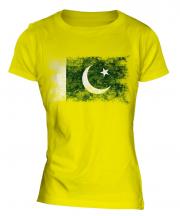 Pakistan Distressed Flag Ladies T-Shirt