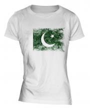 Pakistan Distressed Flag Ladies T-Shirt