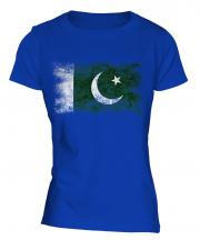 Pakistan Distressed Flag Ladies T-Shirt