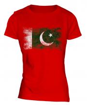 Pakistan Distressed Flag Ladies T-Shirt