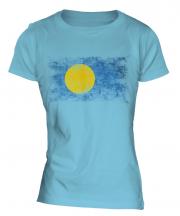 Palau Distressed Flag Ladies T-Shirt