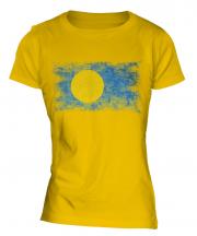 Palau Distressed Flag Ladies T-Shirt