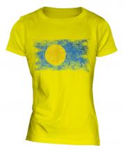 Palau Distressed Flag Ladies T-Shirt