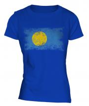 Palau Distressed Flag Ladies T-Shirt