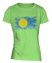 Palau Distressed Flag Ladies T-Shirt