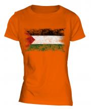 Palestine Distressed Flag Ladies T-Shirt