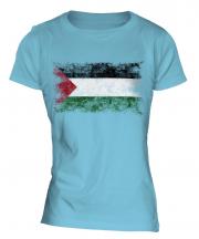 Palestine Distressed Flag Ladies T-Shirt