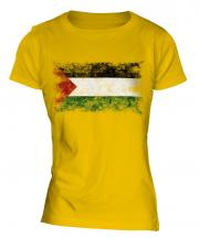 Palestine Distressed Flag Ladies T-Shirt