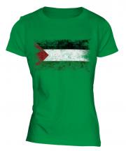 Palestine Distressed Flag Ladies T-Shirt