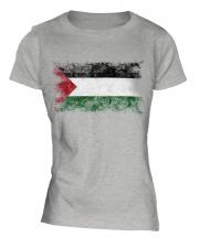 Palestine Distressed Flag Ladies T-Shirt