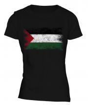 Palestine Distressed Flag Ladies T-Shirt