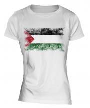 Palestine Distressed Flag Ladies T-Shirt