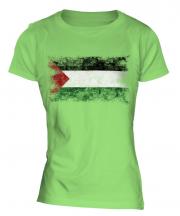 Palestine Distressed Flag Ladies T-Shirt