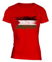 Palestine Distressed Flag Ladies T-Shirt