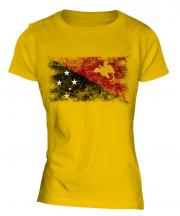 Papua New Guinea Distressed Flag Ladies T-Shirt