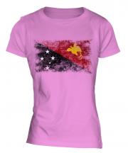 Papua New Guinea Distressed Flag Ladies T-Shirt