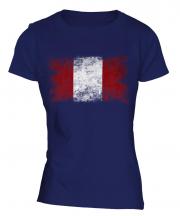 Peru Distressed Flag Ladies T-Shirt