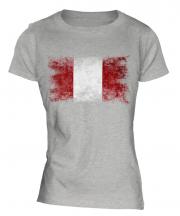 Peru Distressed Flag Ladies T-Shirt