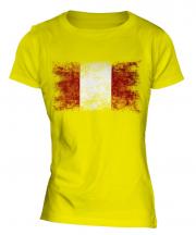 Peru Distressed Flag Ladies T-Shirt