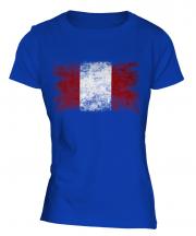 Peru Distressed Flag Ladies T-Shirt