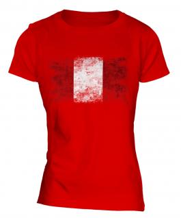 Peru Distressed Flag Ladies T-Shirt