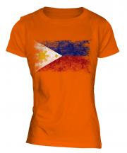 Philippines Distressed Flag Ladies T-Shirt