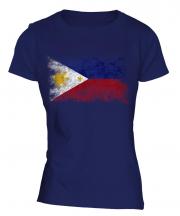 Philippines Distressed Flag Ladies T-Shirt