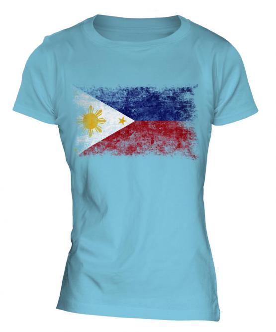 Philippines Distressed Flag Ladies T-Shirt
