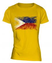 Philippines Distressed Flag Ladies T-Shirt