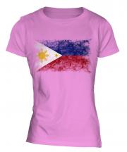 Philippines Distressed Flag Ladies T-Shirt