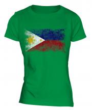 Philippines Distressed Flag Ladies T-Shirt