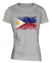 Philippines Distressed Flag Ladies T-Shirt