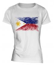 Philippines Distressed Flag Ladies T-Shirt