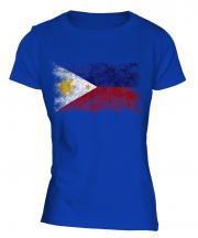 Philippines Distressed Flag Ladies T-Shirt