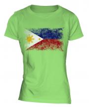 Philippines Distressed Flag Ladies T-Shirt