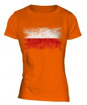 Poland Distressed Flag Ladies T-Shirt