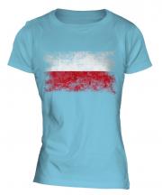 Poland Distressed Flag Ladies T-Shirt