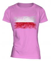 Poland Distressed Flag Ladies T-Shirt