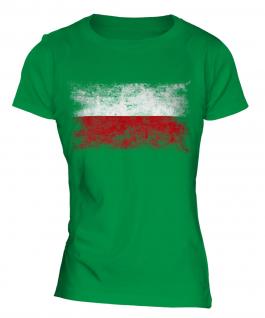 Poland Distressed Flag Ladies T-Shirt