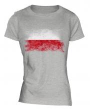 Poland Distressed Flag Ladies T-Shirt
