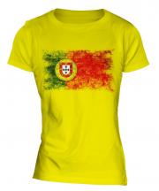 Portugal Distressed Flag Ladies T-Shirt