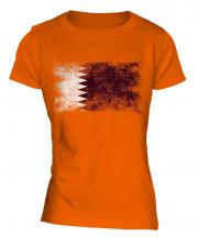 Qatar Distressed Flag Ladies T-Shirt