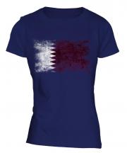 Qatar Distressed Flag Ladies T-Shirt