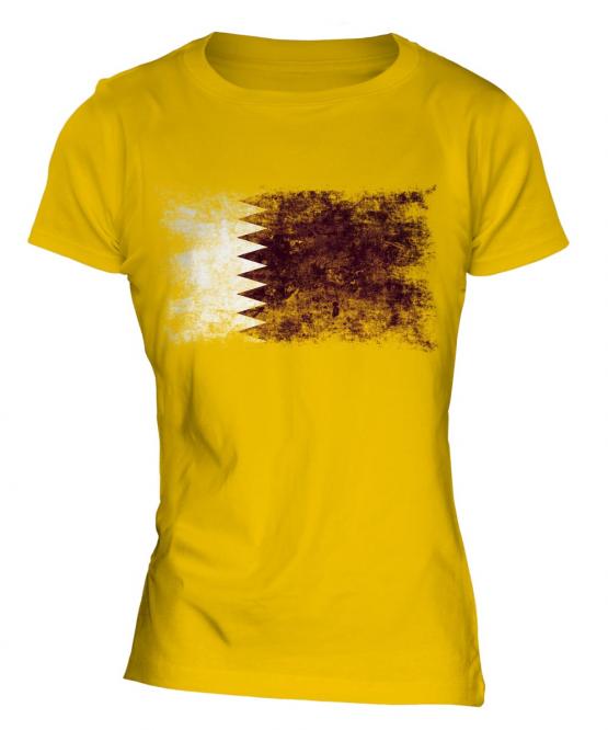 Qatar Distressed Flag Ladies T-Shirt