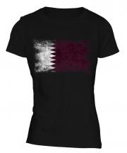 Qatar Distressed Flag Ladies T-Shirt
