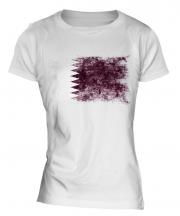 Qatar Distressed Flag Ladies T-Shirt