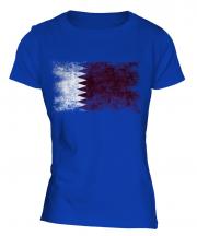 Qatar Distressed Flag Ladies T-Shirt