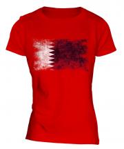 Qatar Distressed Flag Ladies T-Shirt